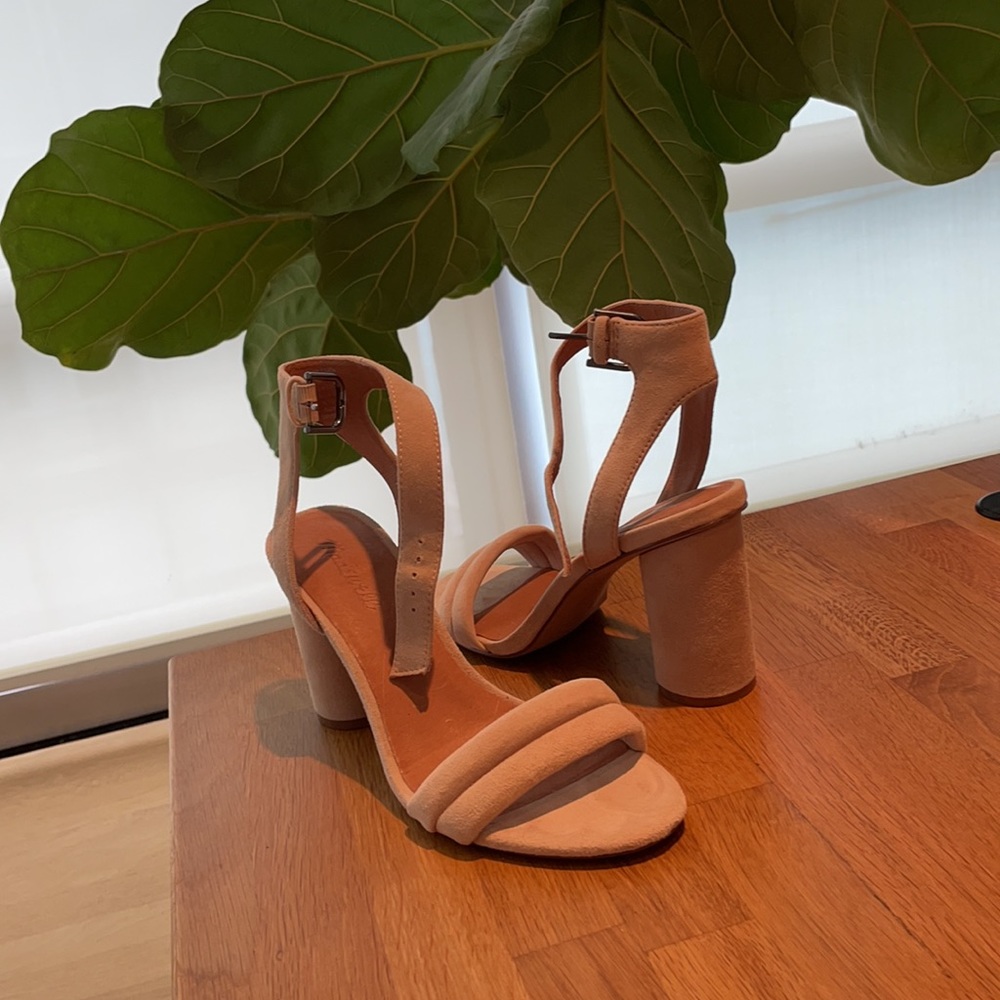 Madewell Suede Blush heeled sandals